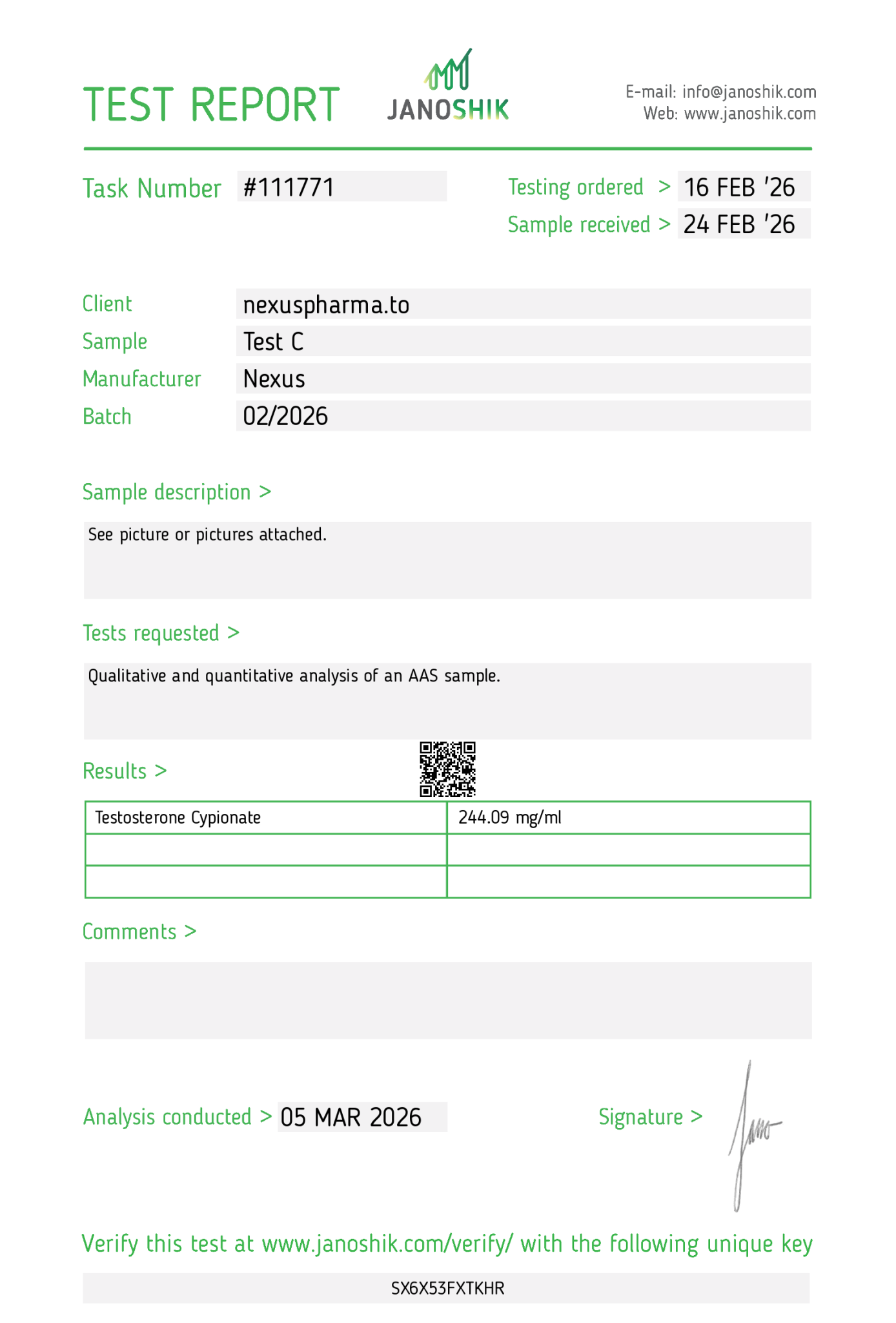 Test C Test c